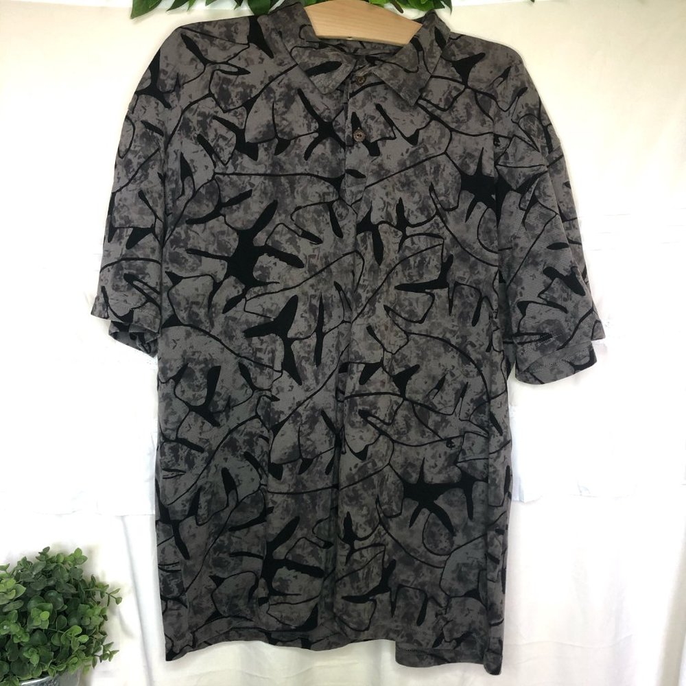 3/$30 Crazy Shirts Men's Grey Monstera Polo